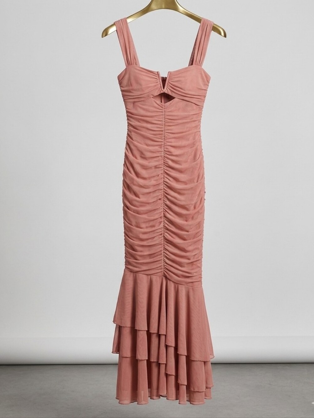Michael Costello x REVOLVE Hilary Gown Blush Pink Dress Lace Large